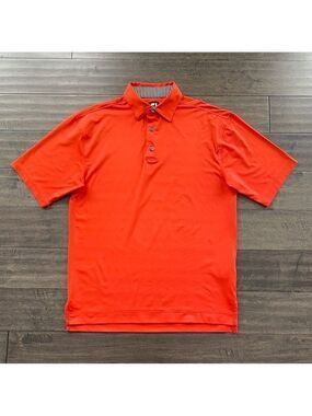 Footjoy FJ Golf Polo Shirt Mens M Orange